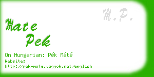 mate pek business card